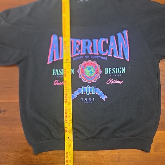 Vintage 90's Women's I. O. U. Black Crewneck Sweatshirt  Size Small - Picture 8 of 9